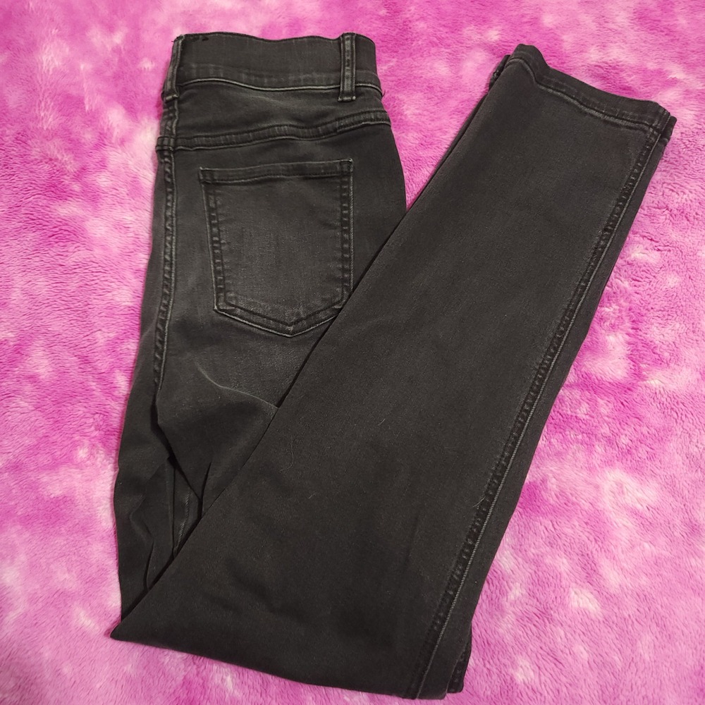 Spanx Jeans Women's Small Black‎ Stretch Denim Skinny Mid Rise Shaping